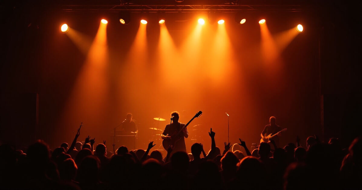 Intimate live music venue with warm stage lights